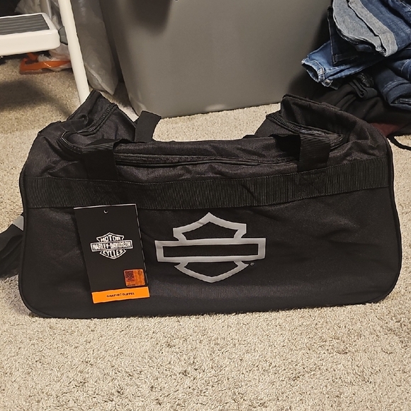NWT Harley-Davidson Charcoal Duffel Bag - Picture 1 of 5